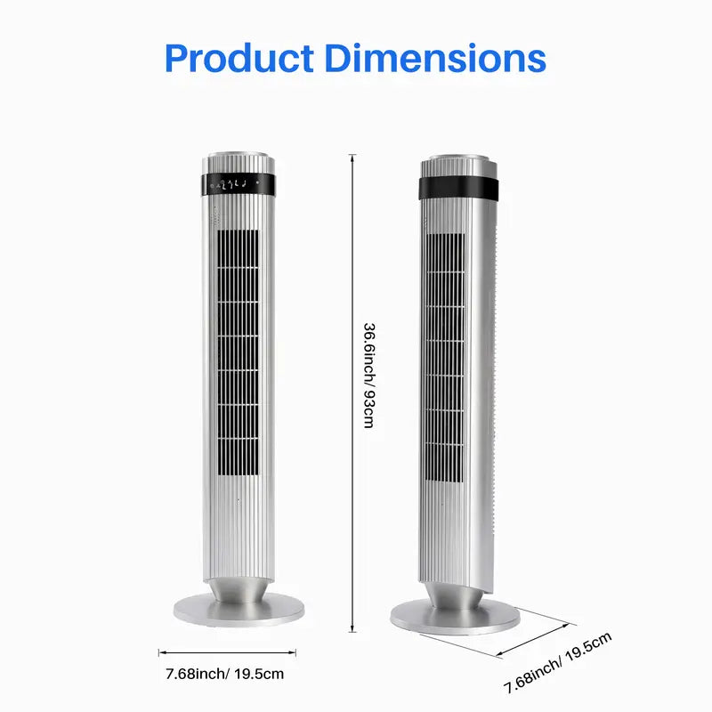 Tower fan for bedrooms, 28dB silent floor fan, suitable for home and office use.