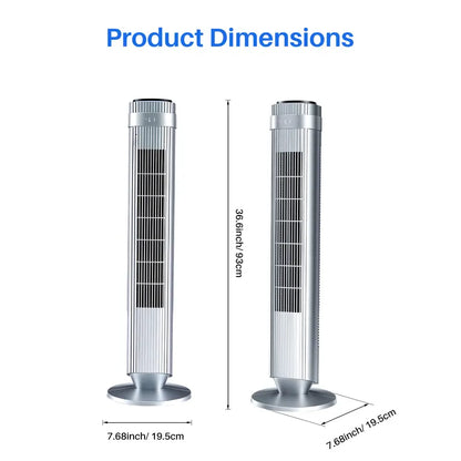Tower fan for bedrooms, 28dB silent floor fan, suitable for home and office use.