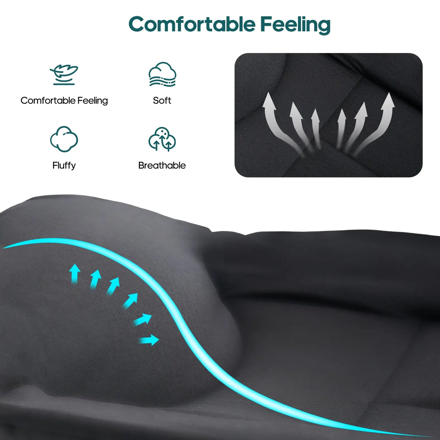 Adult camping bed, 6-position adjustable folding camping bed