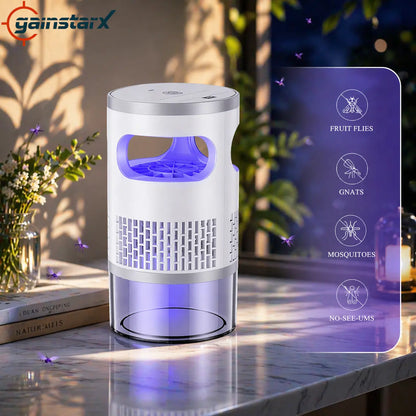 Indoor insect killer with light and suction cup, suitable for home use.