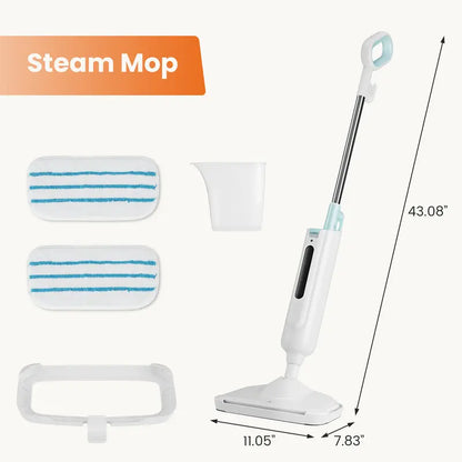 Steam floor mop cleaner, suitable for wood floors, tile, laminate flooring and carpets.